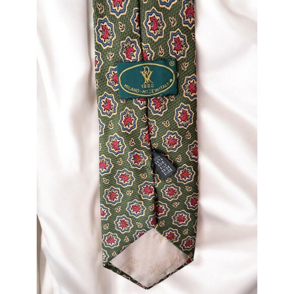 Vintage 1970s Italian 100% Silk Tie—Vismara 1880 Milano - Picture 7 of 9